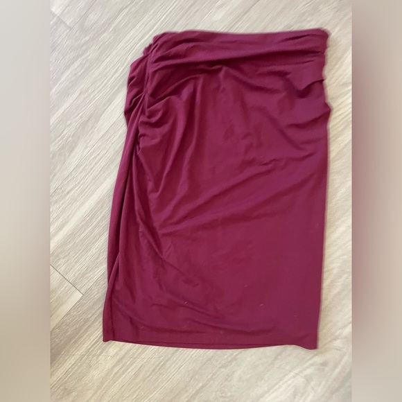 MM Lafleur burgundy red cinched body on midi skirt - Picture 6 of 6